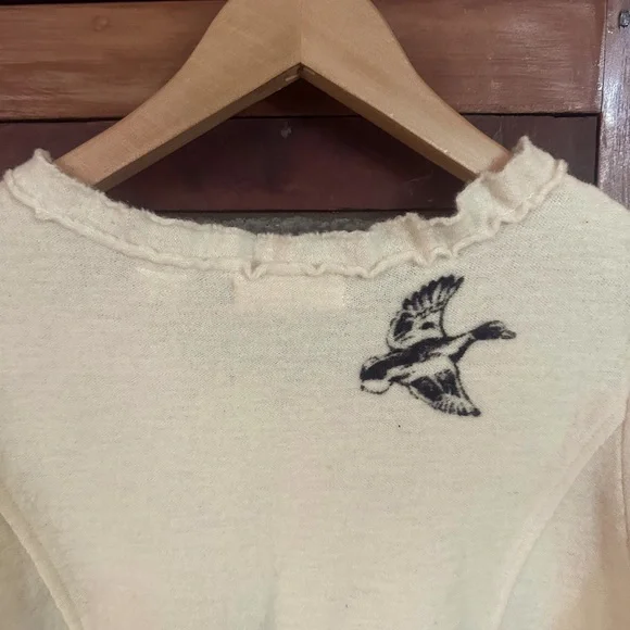 Anthropologie sleeping on snow Peplum Cardigan Cream With Pockets Size Large - Picture 5 of 7